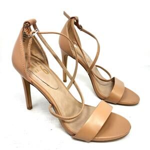 Mix No. 6 Zadyia Tan Strappy Heels Dainty Event Stilettos Shoes Women's Size 7